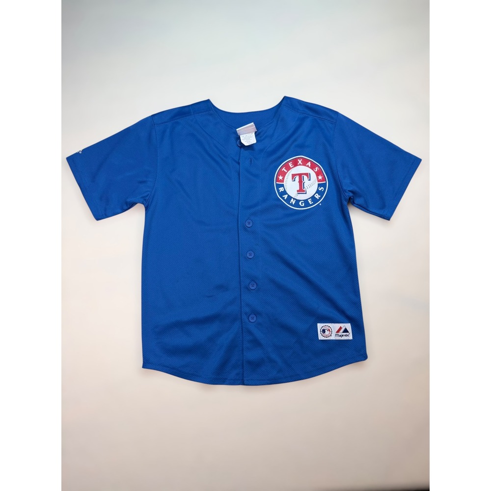 Majestic Texas Rangers Ian Kinsler 5 Baseball Jersey Blue Womens 10/12 MLB